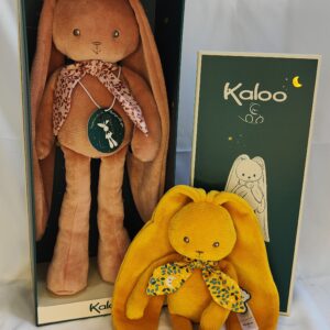 "Kaloo" Baby teddy small and large mustard and dusky pink