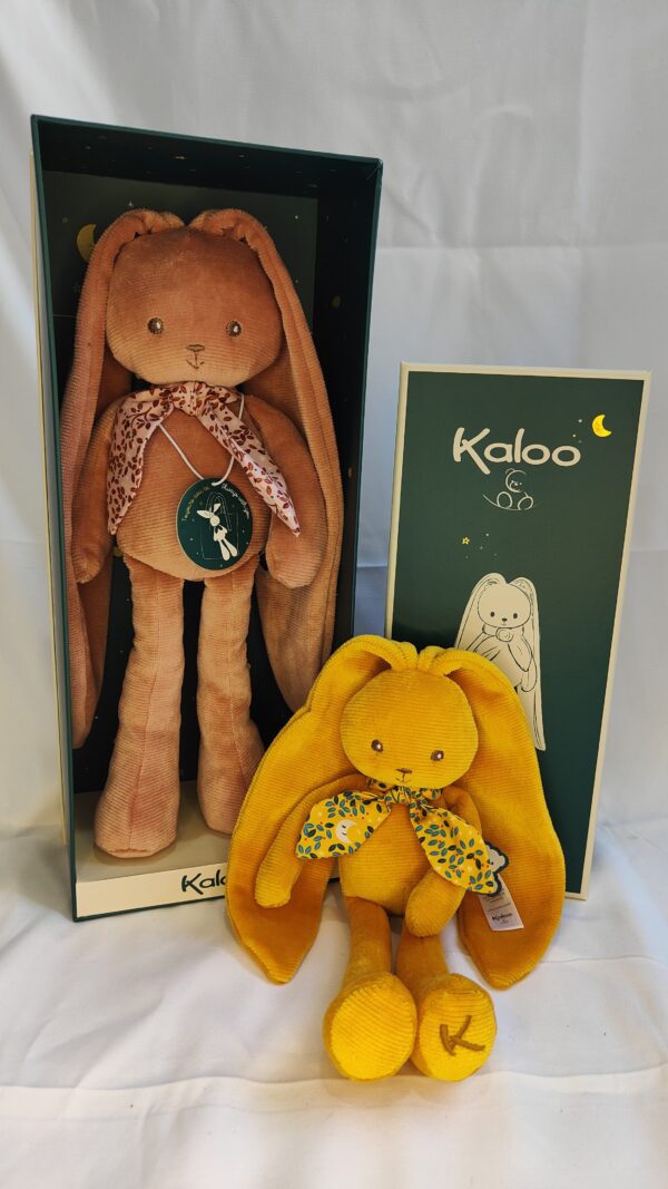 "Kaloo" Baby teddy small and large mustard and dusky pink