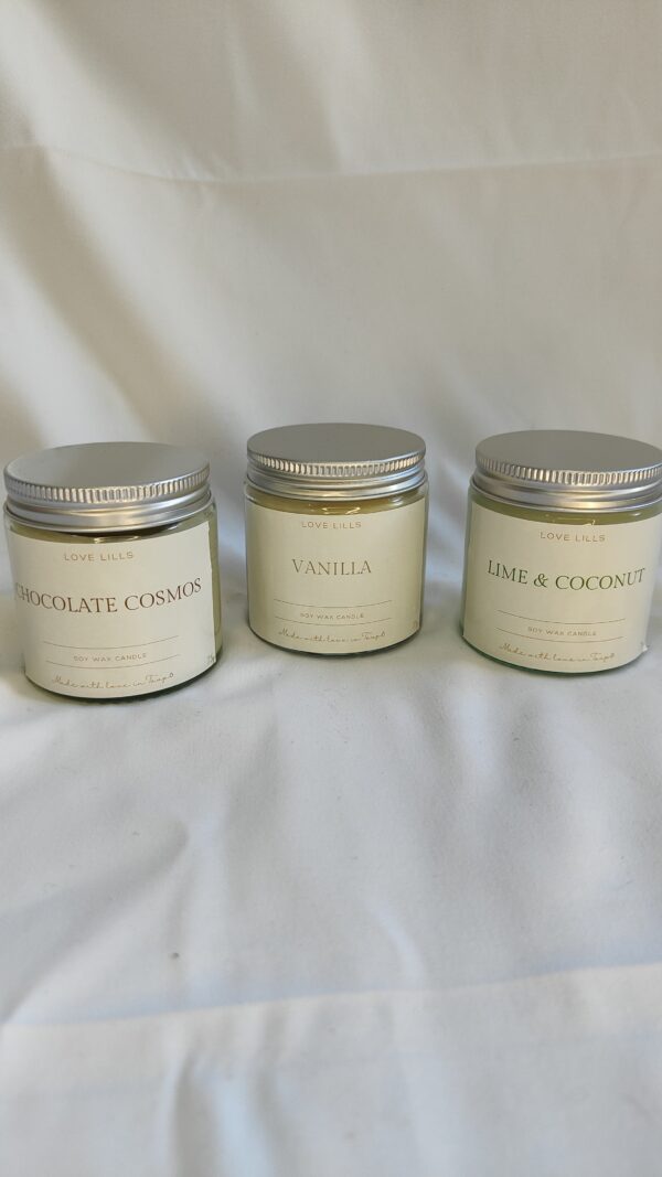 Love Lills fragrant soy wax candle. locally handcrafted in Taupo