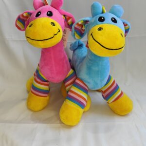 Rainbow coloured giraffe/teddy for baby or childs toy.